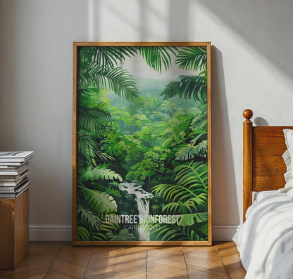 Daintree Rainforest Print Poster Wall Art in Green - Travel Wall Art
