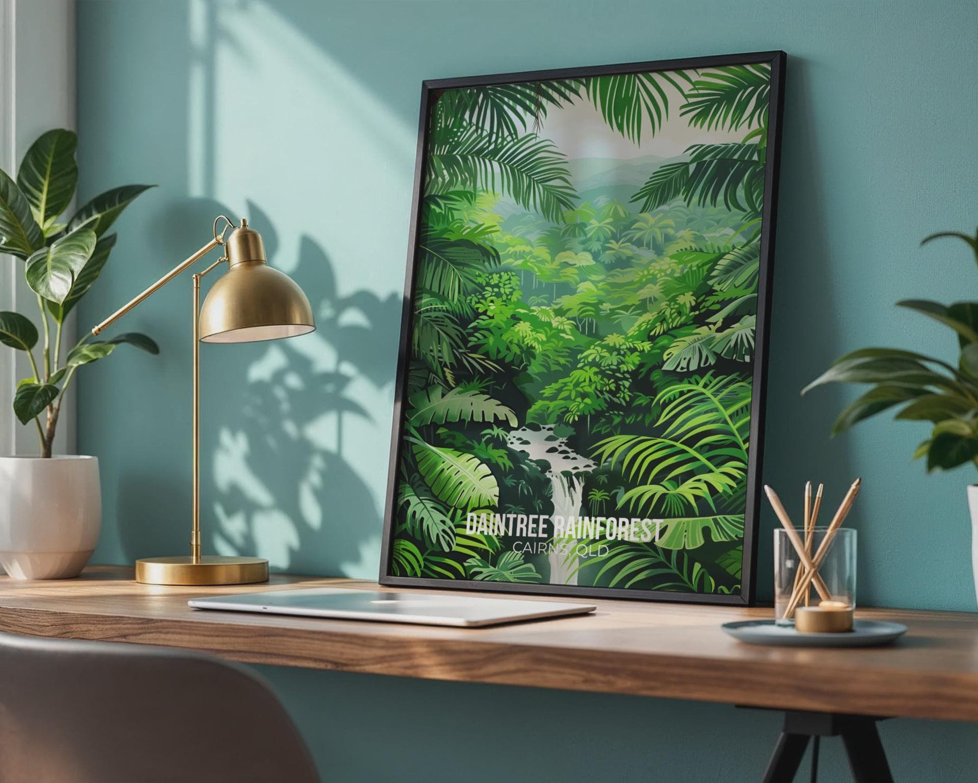 Daintree Rainforest Print Poster Wall Art in Green - Travel Wall Art