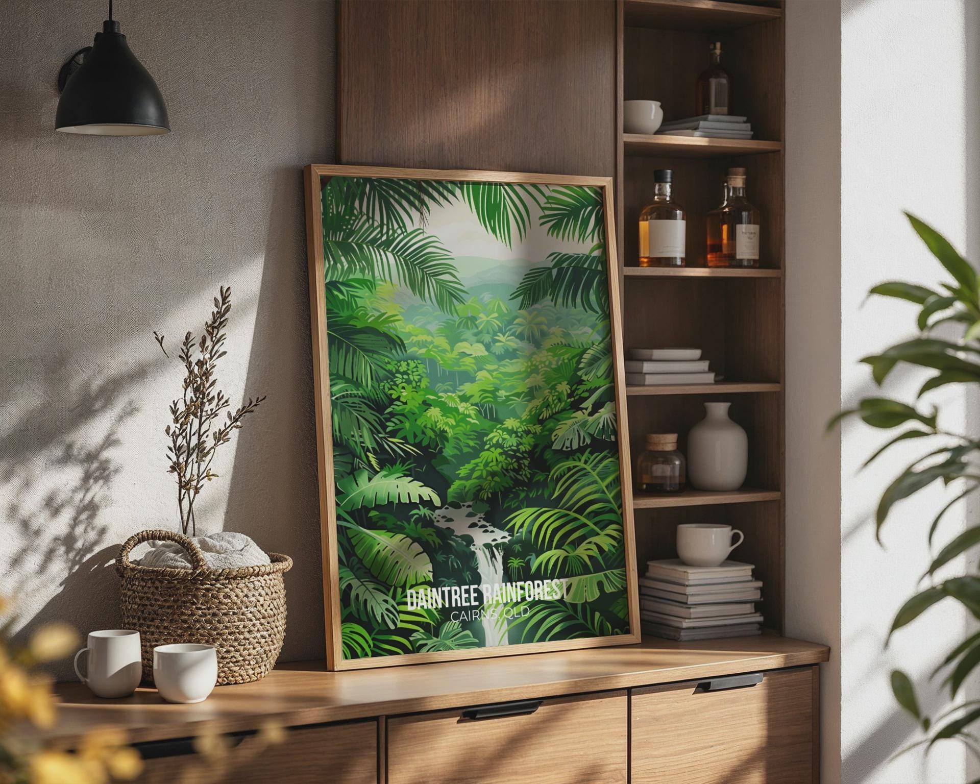 Daintree Rainforest Print Poster Wall Art in Green - Travel Wall Art