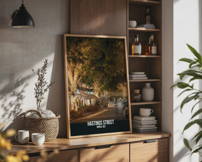 Hastings Street Noosa Print Night Scene Art - Travel Wall Art