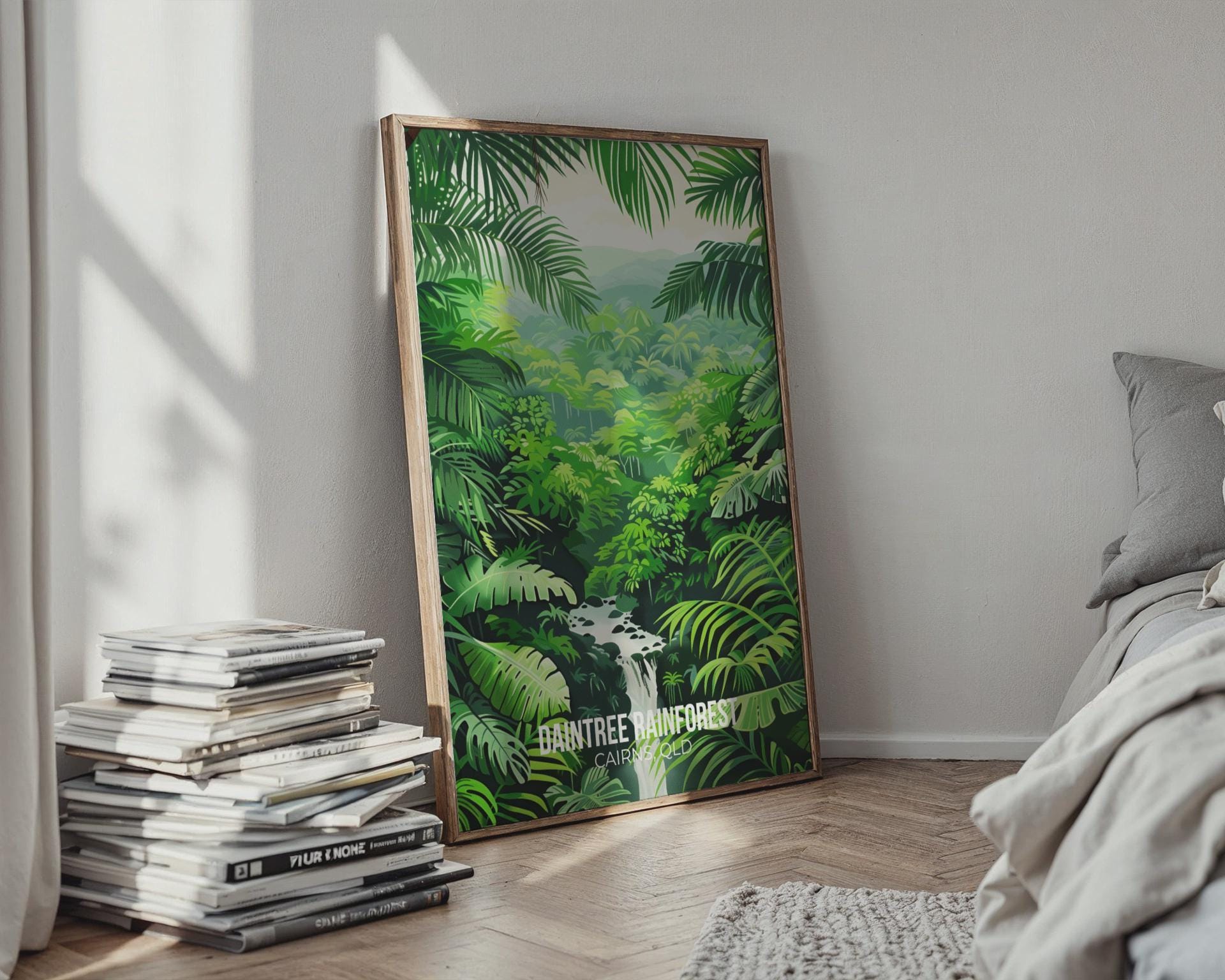 Daintree Rainforest Print Poster Wall Art in Green - Travel Wall Art