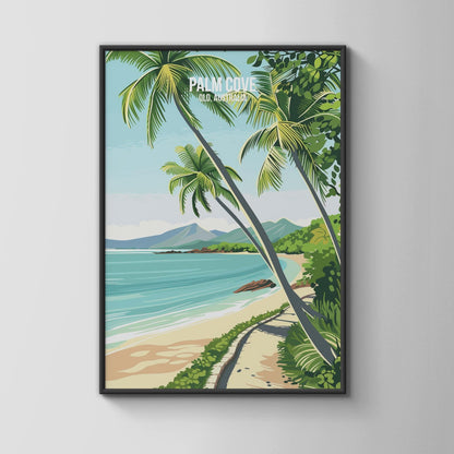 Palm Cove Travel Poster Wall Art Print QLD Australia - Travel Wall Art