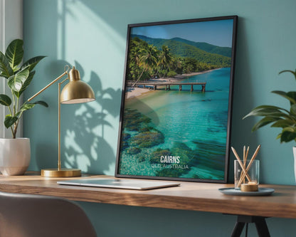 Cairns Queensland Coastal Landscape Poster Print Wall Art - Travel Wall Art
