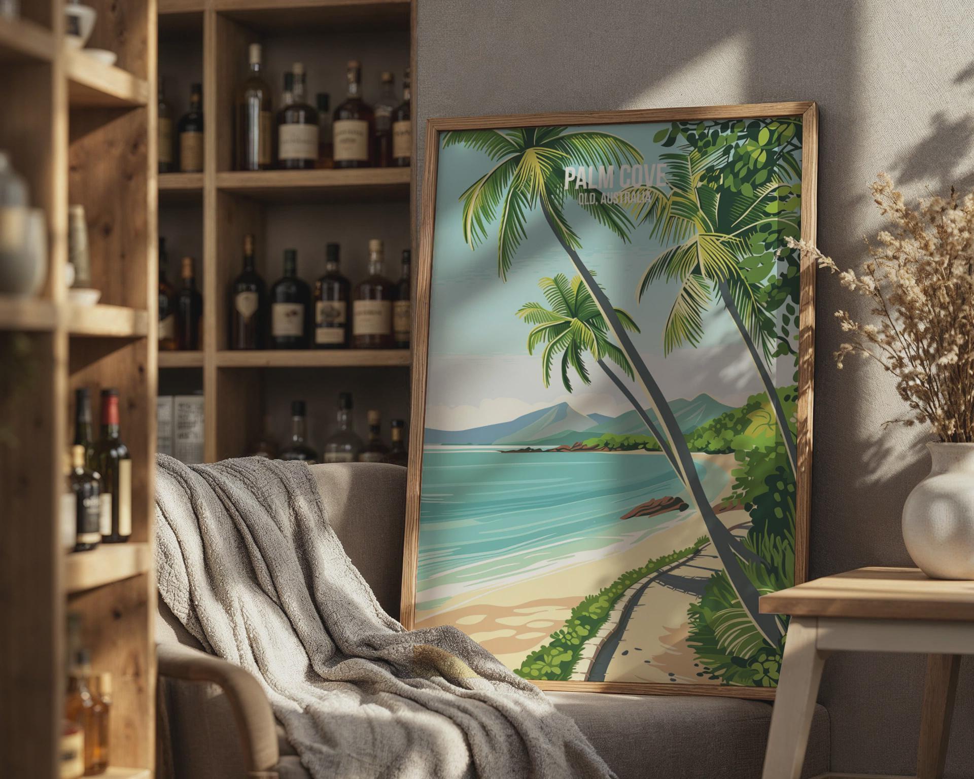 Palm Cove Travel Poster Wall Art Print QLD Australia - Travel Wall Art