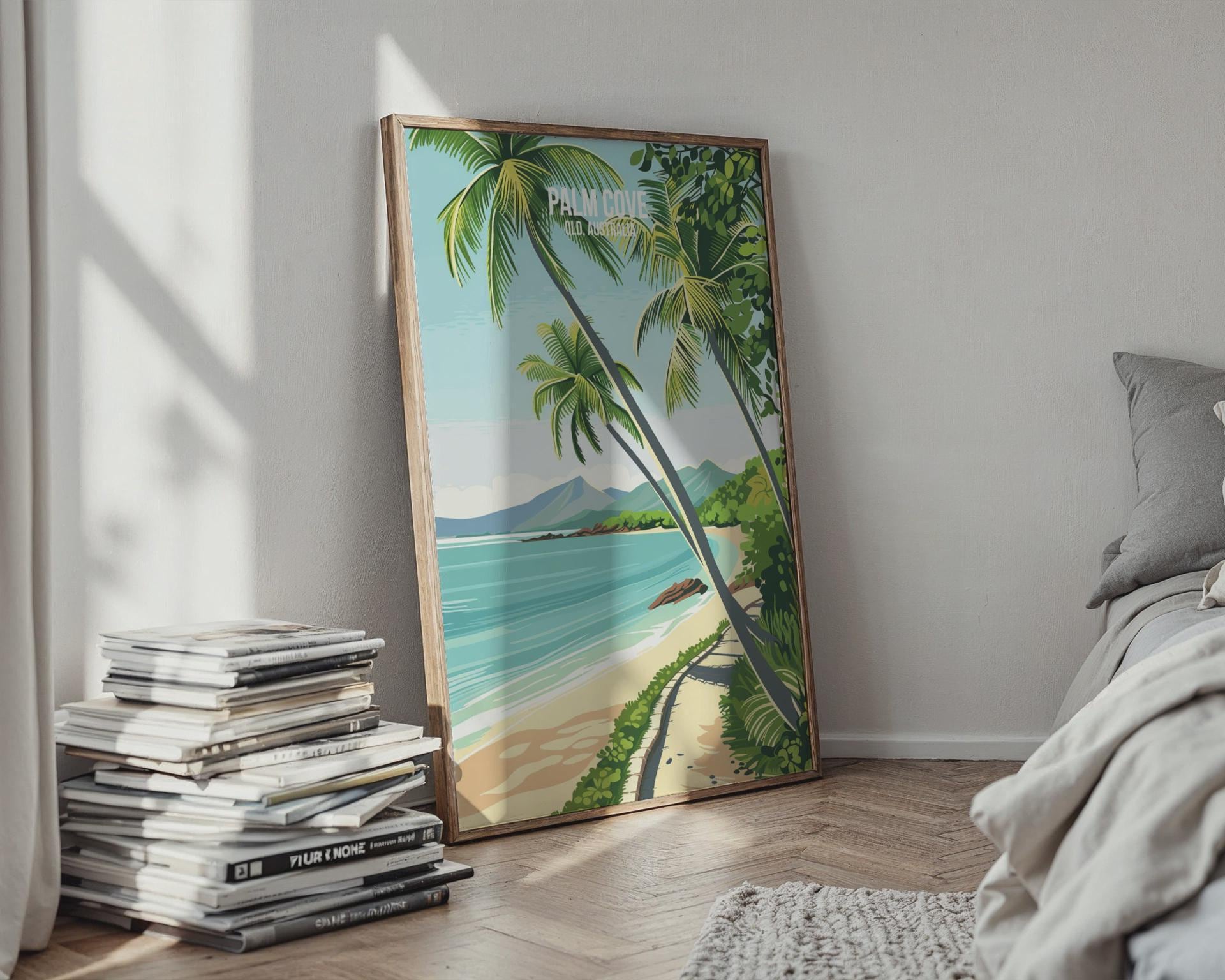 Palm Cove Travel Poster Wall Art Print QLD Australia - Travel Wall Art