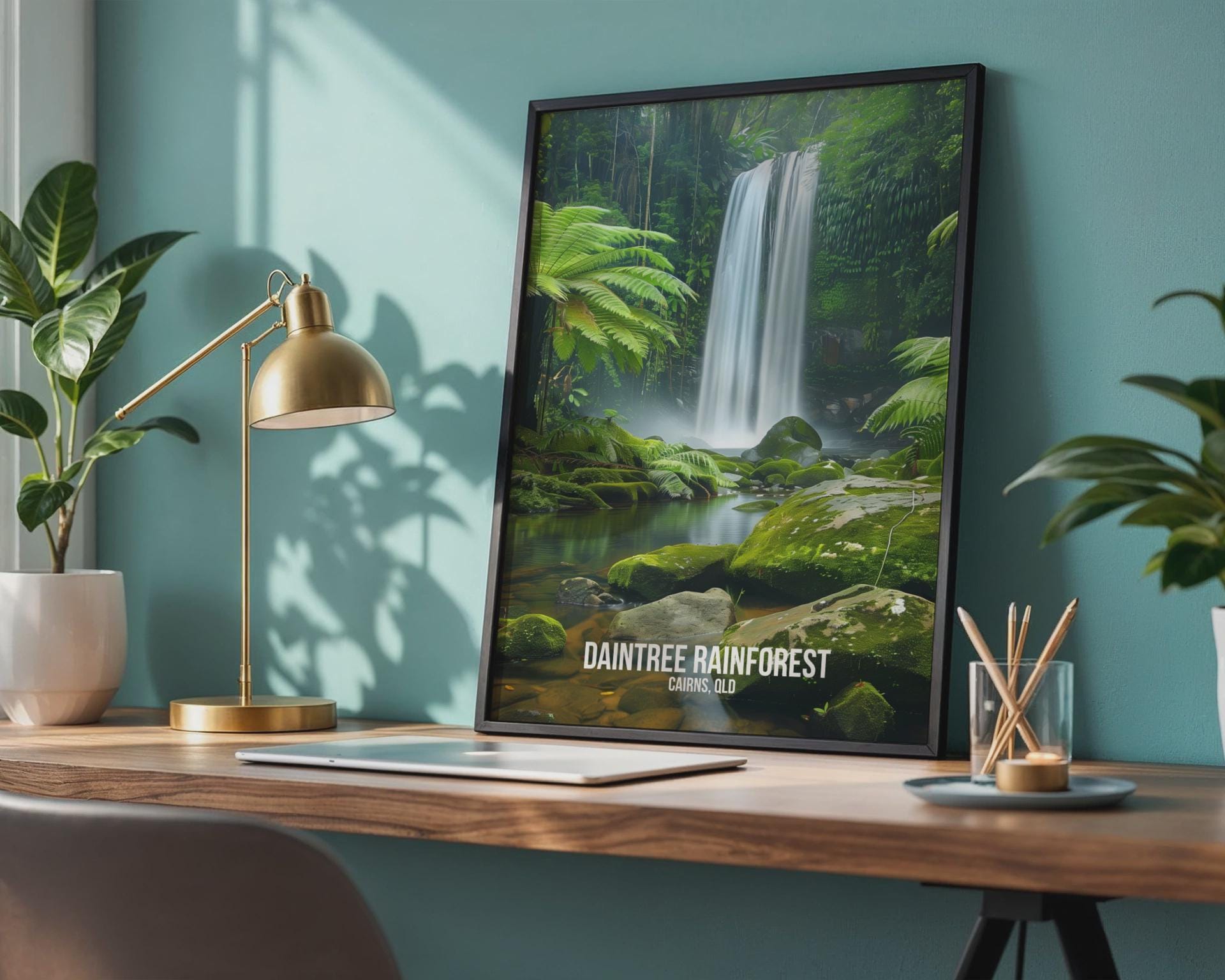 Daintree Rainforest Waterfall Poster Wall Art - Travel Wall Art