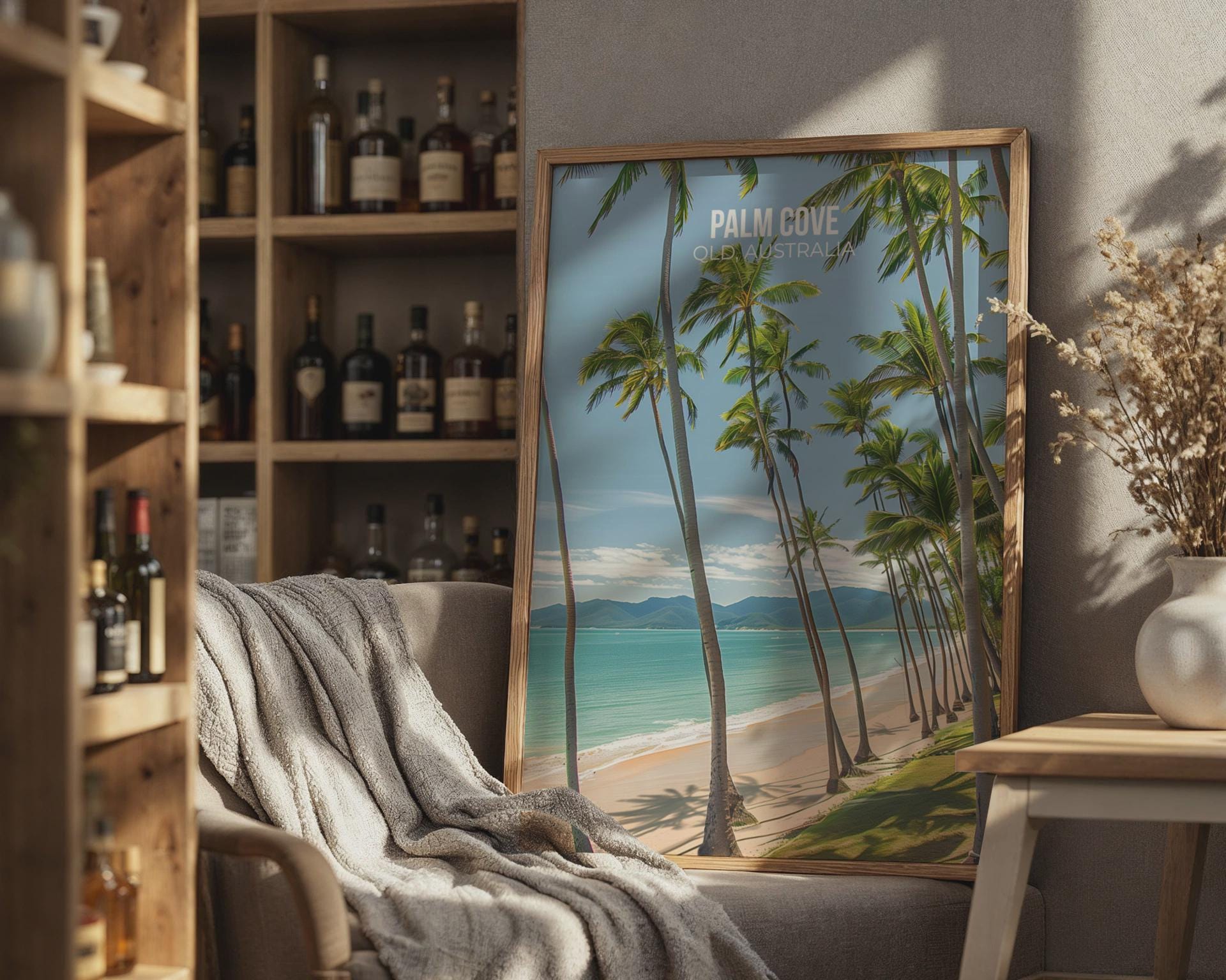 Palm Cove Tropical Beach Poster Print Wall Art - Travel Wall Art