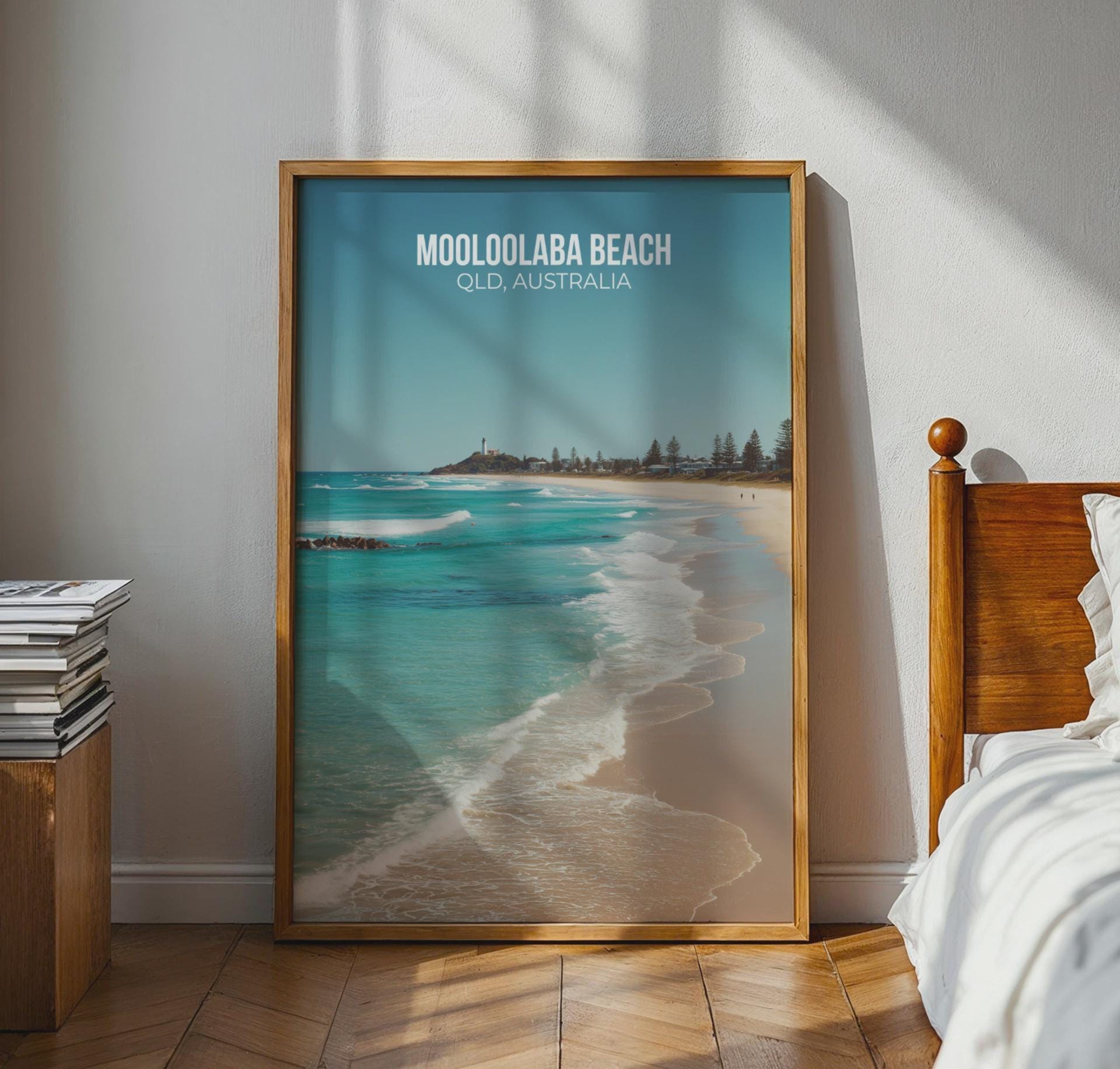 Mooloolaba Beach Print QLD Australia Coastal Wall Art - Travel Wall Art