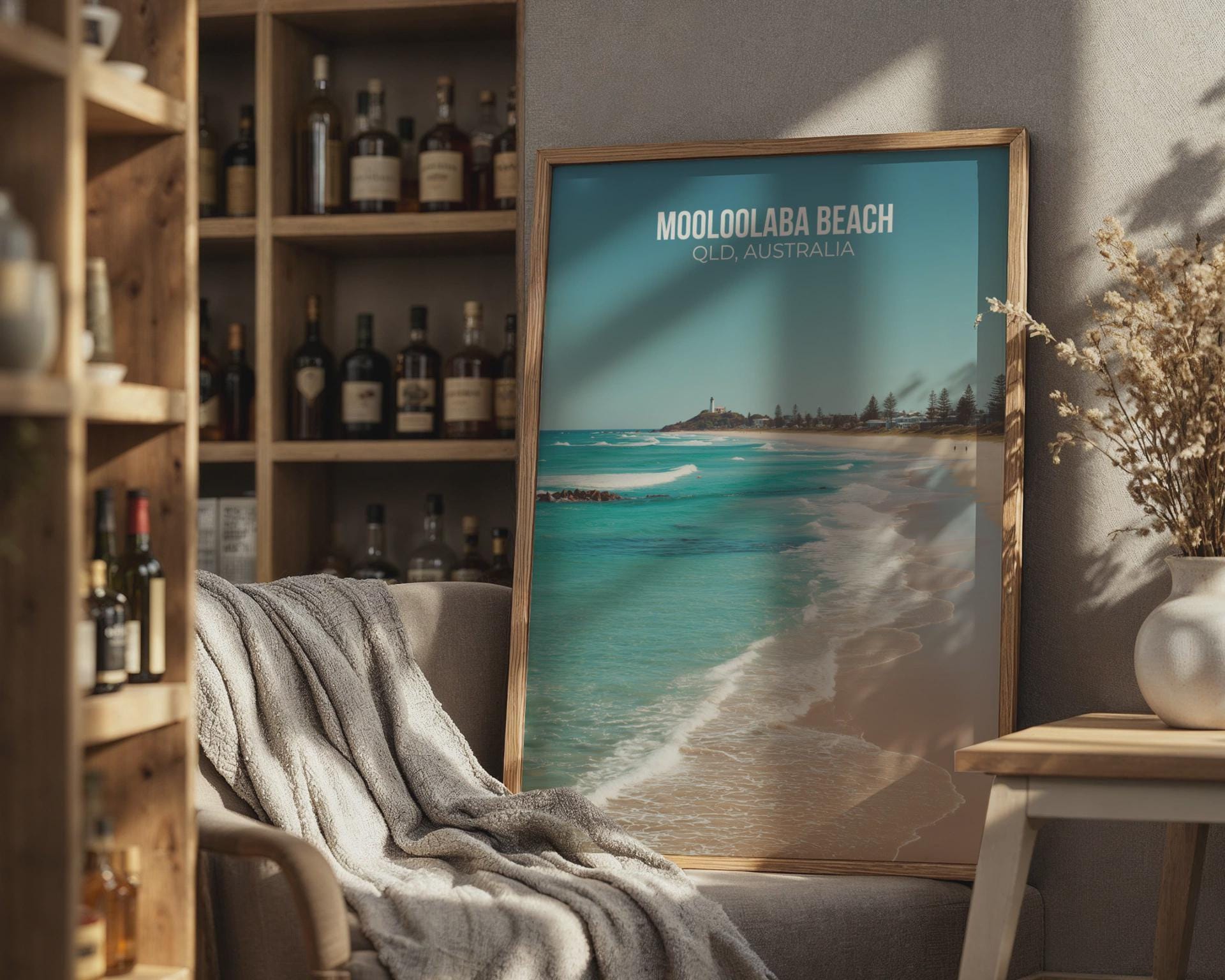 Mooloolaba Beach Print QLD Australia Coastal Wall Art - Travel Wall Art