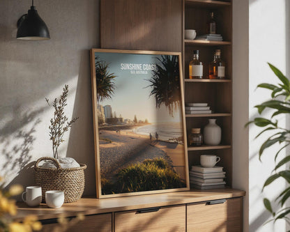 Sunshine Coast QLD Australia Beach Poster Art Print - Travel Wall Art