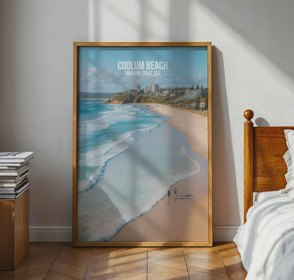 Coolum Beach Art Print Sunshine Coast QLD Wall Art Poster - Travel Wall Art