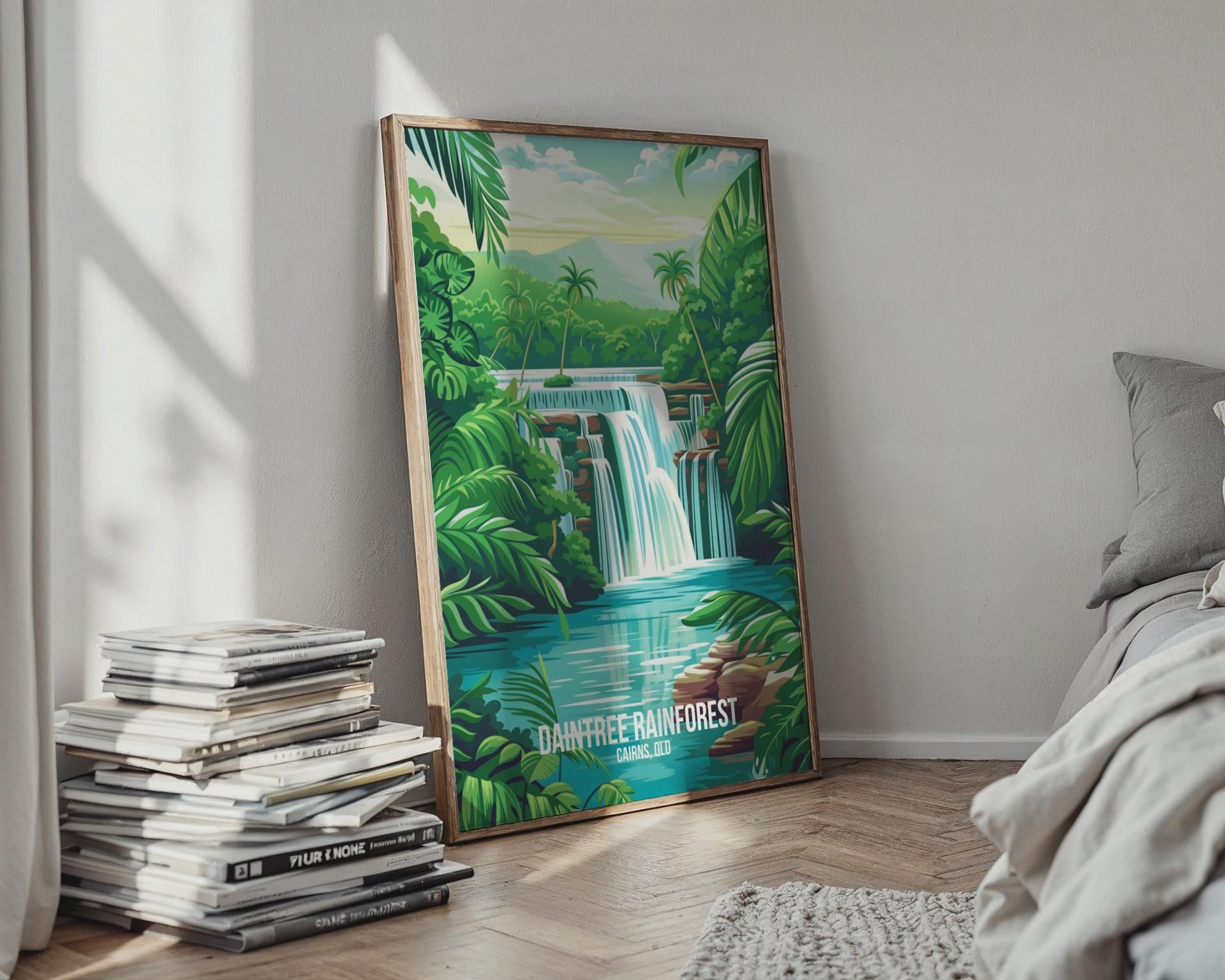 Daintree Rainforest Waterfall Print Art Poster - Travel Wall Art