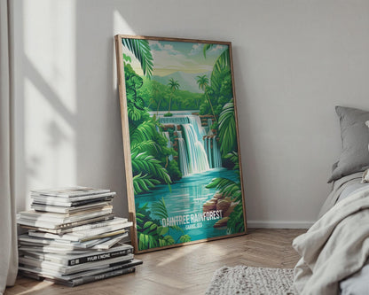 Daintree Rainforest Waterfall Print Art Poster - Travel Wall Art