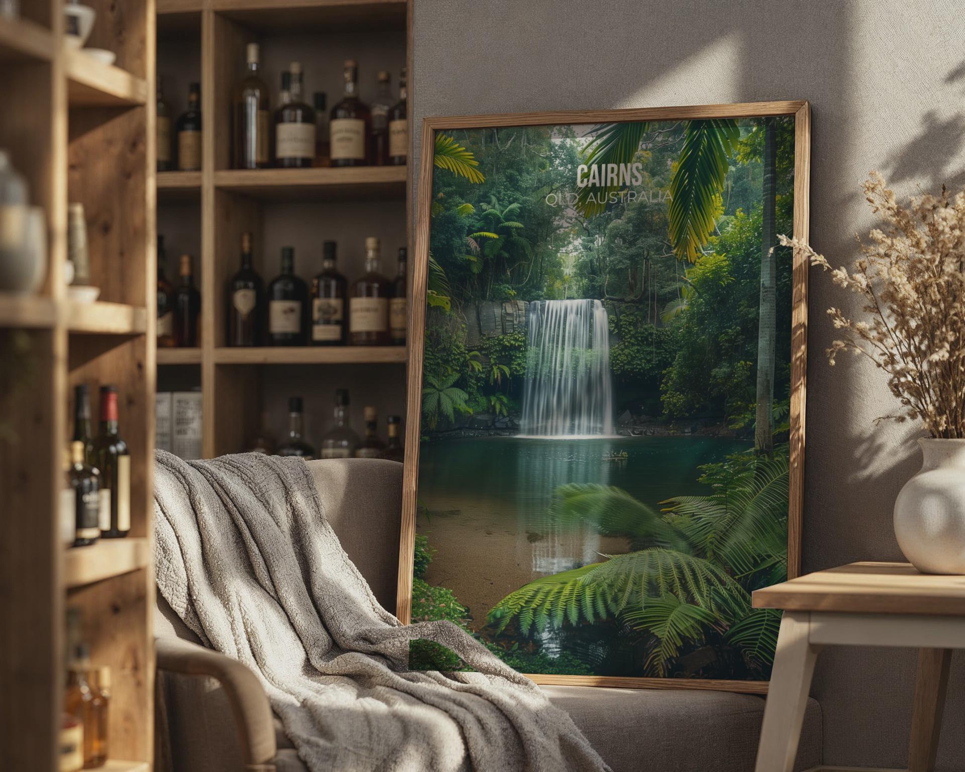 Cairns Waterfall Print Wall Art - Travel Wall Art