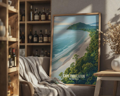 Cape Tribulation Art Print Landscape Poster Australia Beach Scene - Travel Wall Art