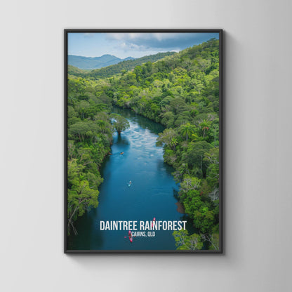 Daintree Rainforest Poster Canoeing Scene - Travel Wall Art