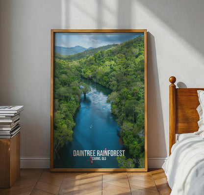 Daintree Rainforest Poster Canoeing Scene - Travel Wall Art