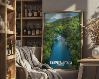 Daintree Rainforest Poster Canoeing Scene - Travel Wall Art