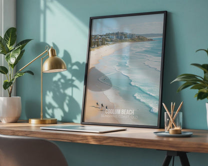 Coolum Beach Wall Art Coastal Print Poster QLD Australia - Travel Wall Art