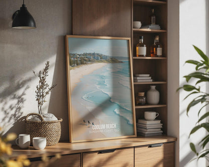 Coolum Beach Wall Art Coastal Print Poster QLD Australia - Travel Wall Art