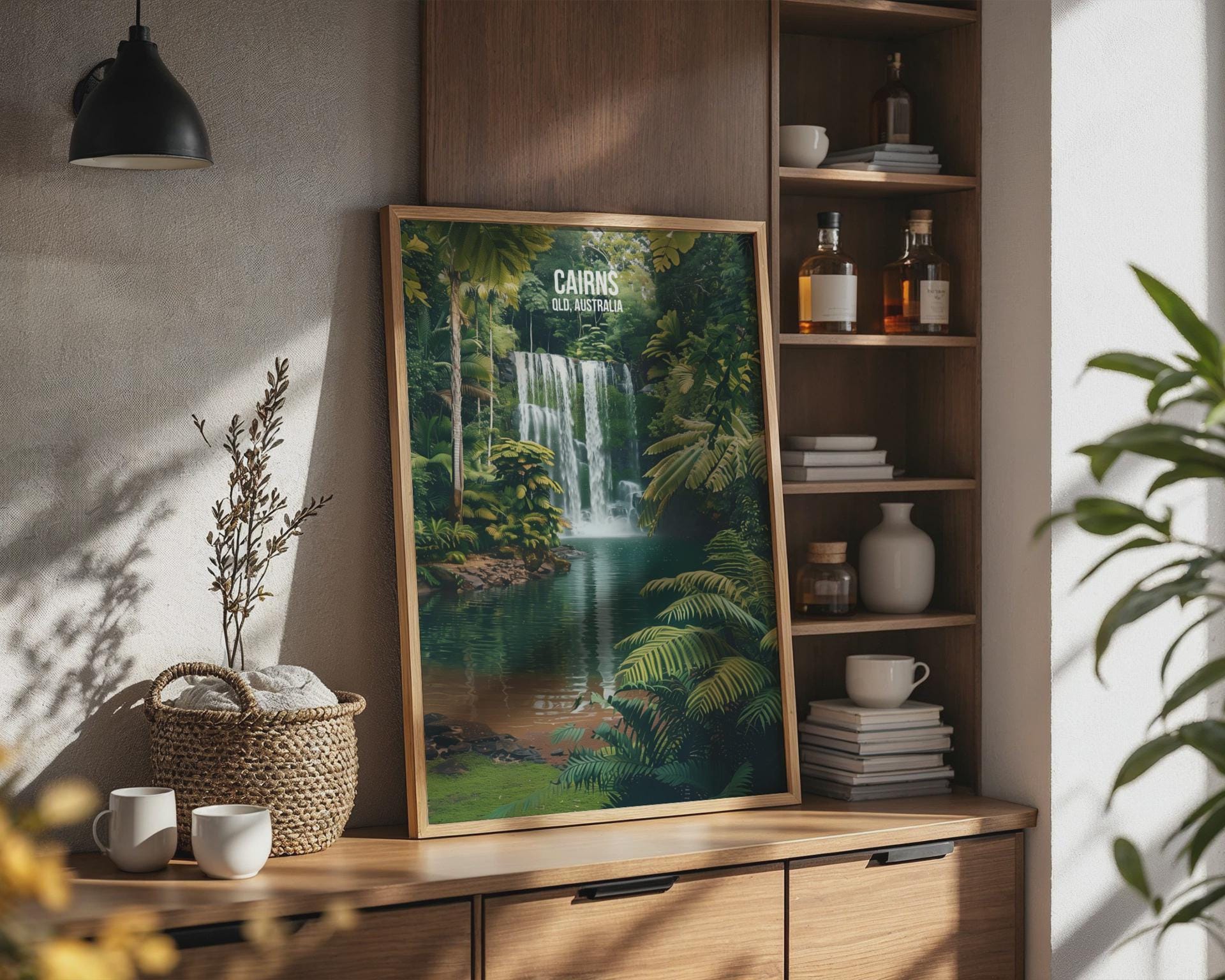 Cairns Waterfall Art Print QLD Poster Wall Art - Travel Wall Art