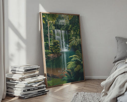 Cairns Waterfall Art Print QLD Poster Wall Art - Travel Wall Art