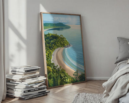 Cape Tribulation Beach and Forest Poster Art Print - Travel Wall Art