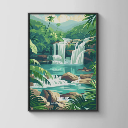 Cairns Waterfall Poster Wall Art Queensland Print - Travel Wall Art