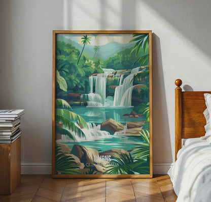 Cairns Waterfall Poster Wall Art Queensland Print - Travel Wall Art