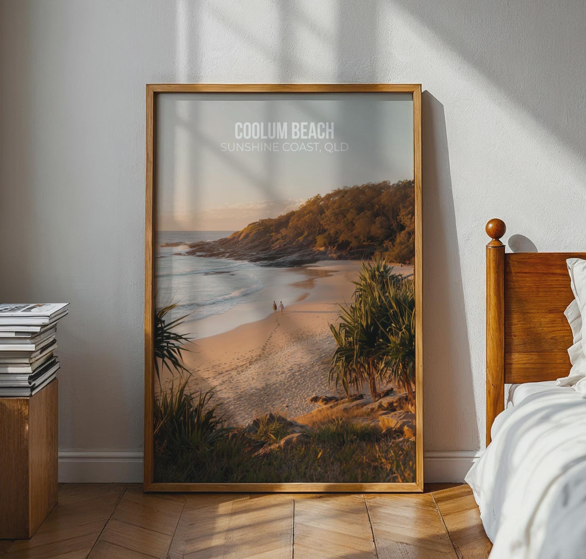 Coolum Beach Poster Sunshine Coast QLD Print Wall Art - Travel Wall Art