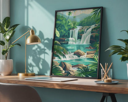 Cairns Waterfall Poster Wall Art Queensland Print - Travel Wall Art