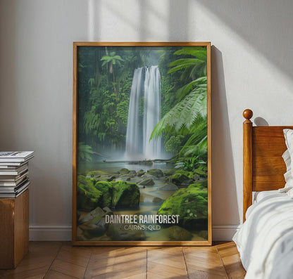 Daintree Rainforest Wall Art Print of Waterfall and Tropical Flora - Travel Wall Art