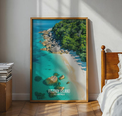 Fitzroy Island QLD Australia Ocean Poster Print Wall Art - Travel Wall Art