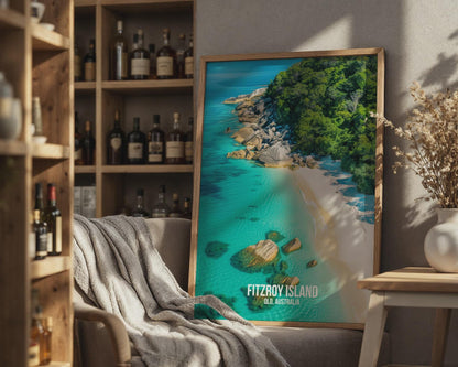 Fitzroy Island QLD Australia Ocean Poster Print Wall Art - Travel Wall Art