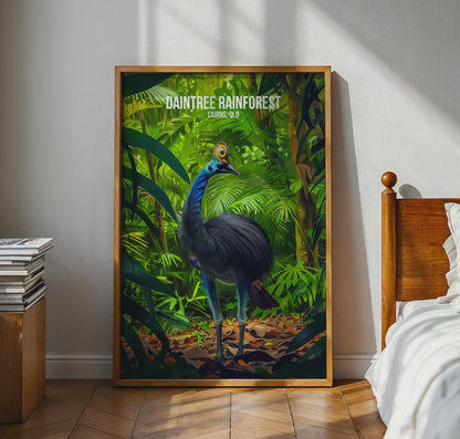 Daintree Rainforest Cassowary Print Wall Art - Travel Wall Art