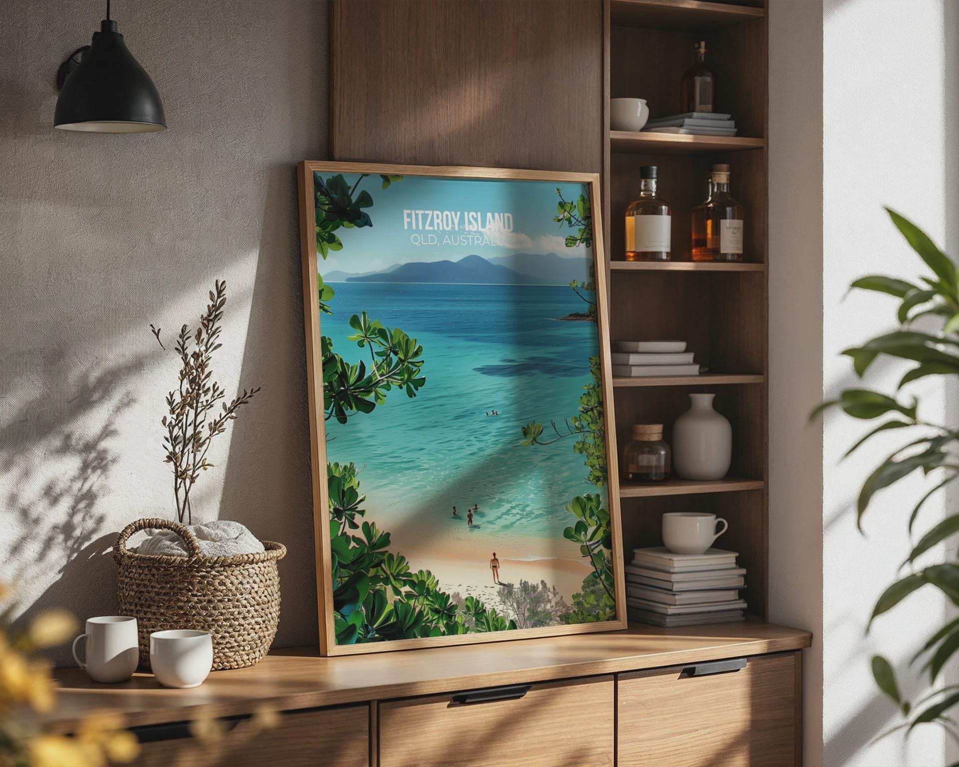 Fitzroy Island QLD Australia Travel Poster Art Print - Travel Wall Art
