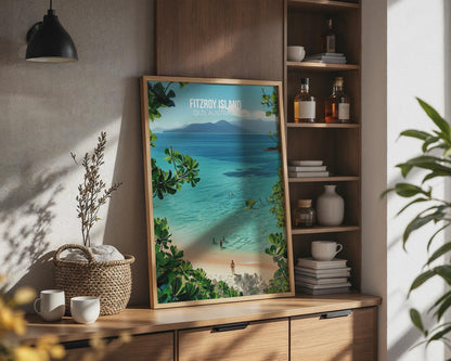Fitzroy Island QLD Australia Travel Poster Art Print - Travel Wall Art