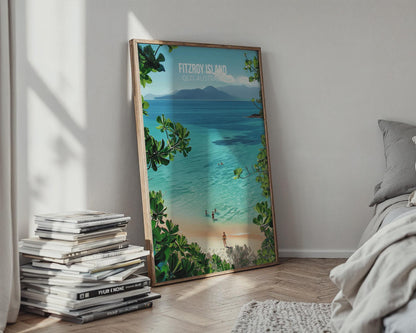 Fitzroy Island QLD Australia Travel Poster Art Print - Travel Wall Art