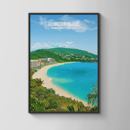 Hamilton Island Beach Scene Poster Art Print - Travel Wall Art