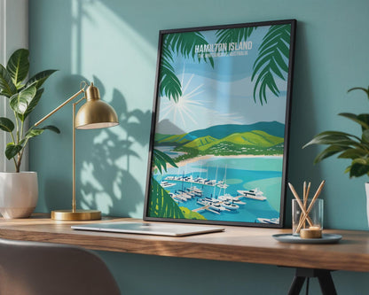 Hamilton Island Travel Poster Whitsundays Australia Wall Art Print - Travel Wall Art