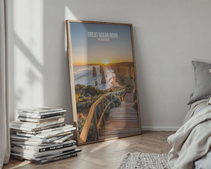 Great Ocean Road Print Sunset Landscape Wall Art VIC Australia - Travel Wall Art