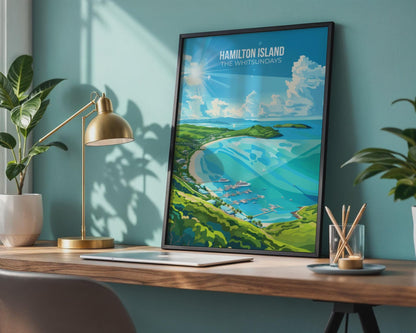 Hamilton Island Travel Poster Whitsundays Wall Art - Travel Wall Art