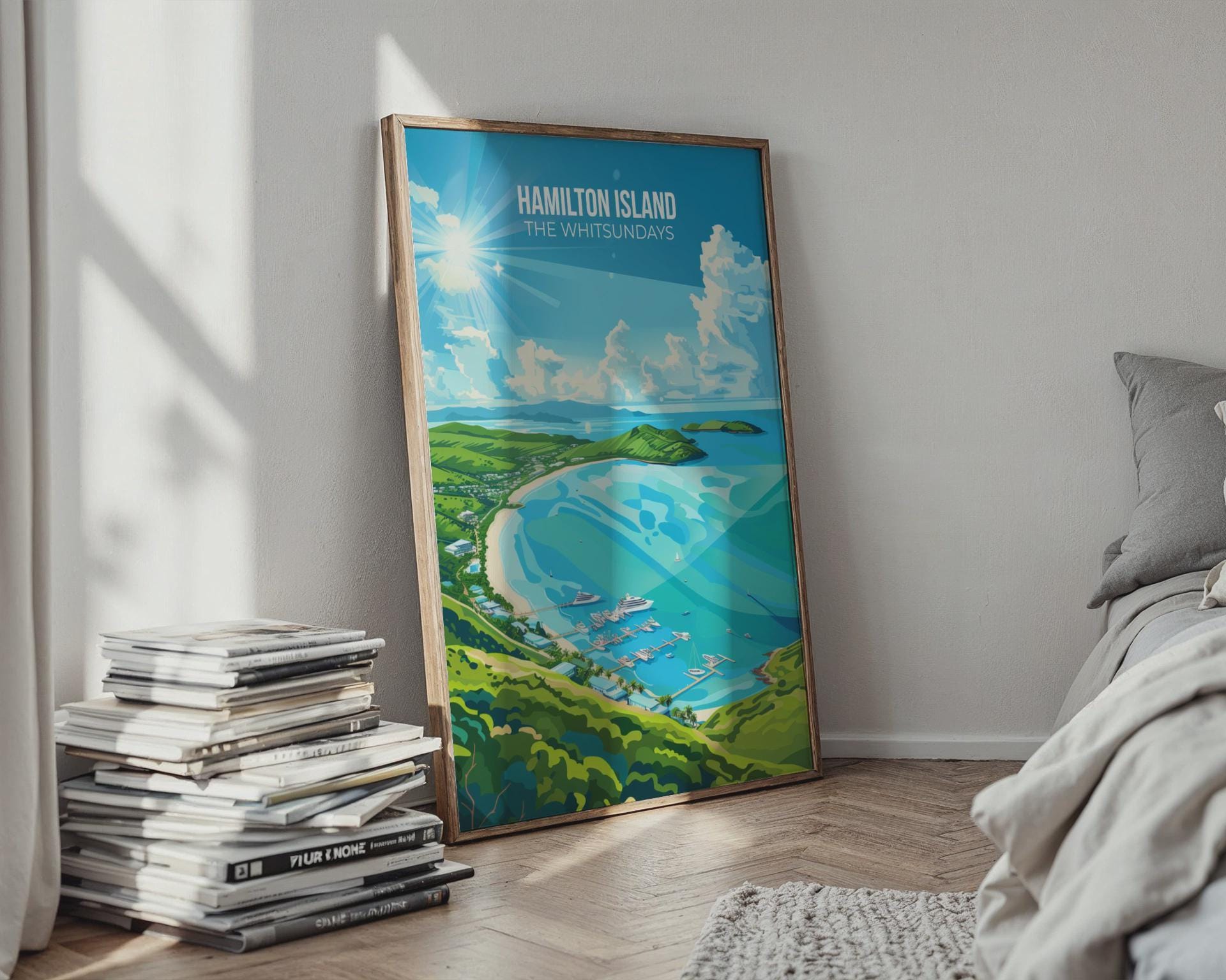 Hamilton Island Travel Poster Whitsundays Wall Art - Travel Wall Art