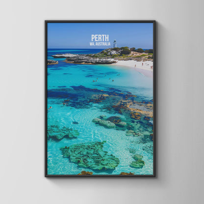 Perth WA Australia Travel Poster Print Wall Art - Travel Wall Art