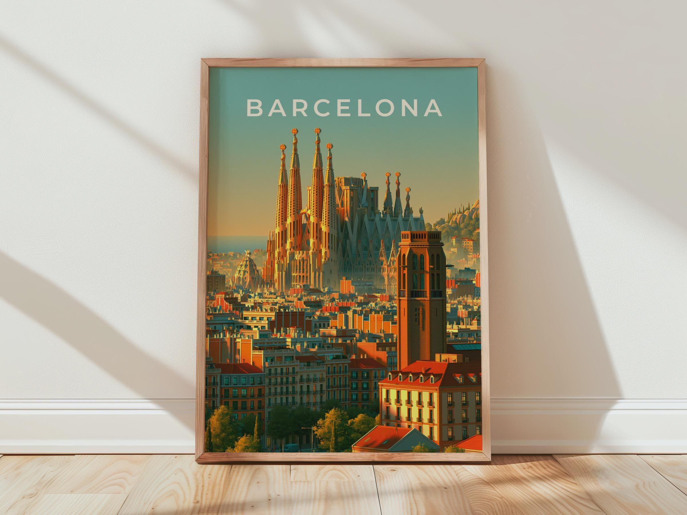 Barcelona Cityscape Art Print - Travel Wall Art