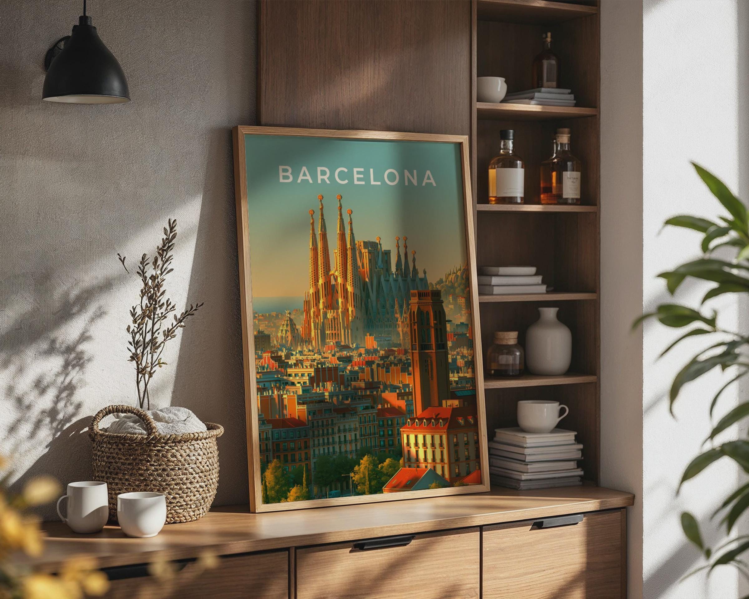 Barcelona Cityscape Art Print - Travel Wall Art