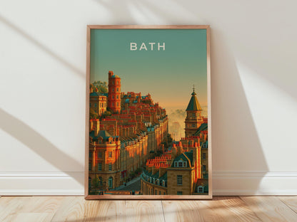 Bath Architecture Poster Cityscape Wall Art UK Travel Decor - Travel Wall Art