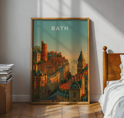 Bath Architecture Poster Cityscape Wall Art UK Travel Decor - Travel Wall Art