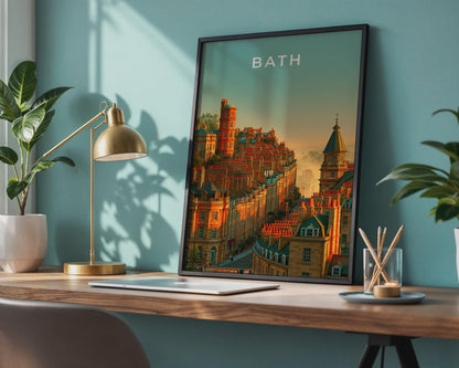 Bath Architecture Poster Cityscape Wall Art UK Travel Decor - Travel Wall Art