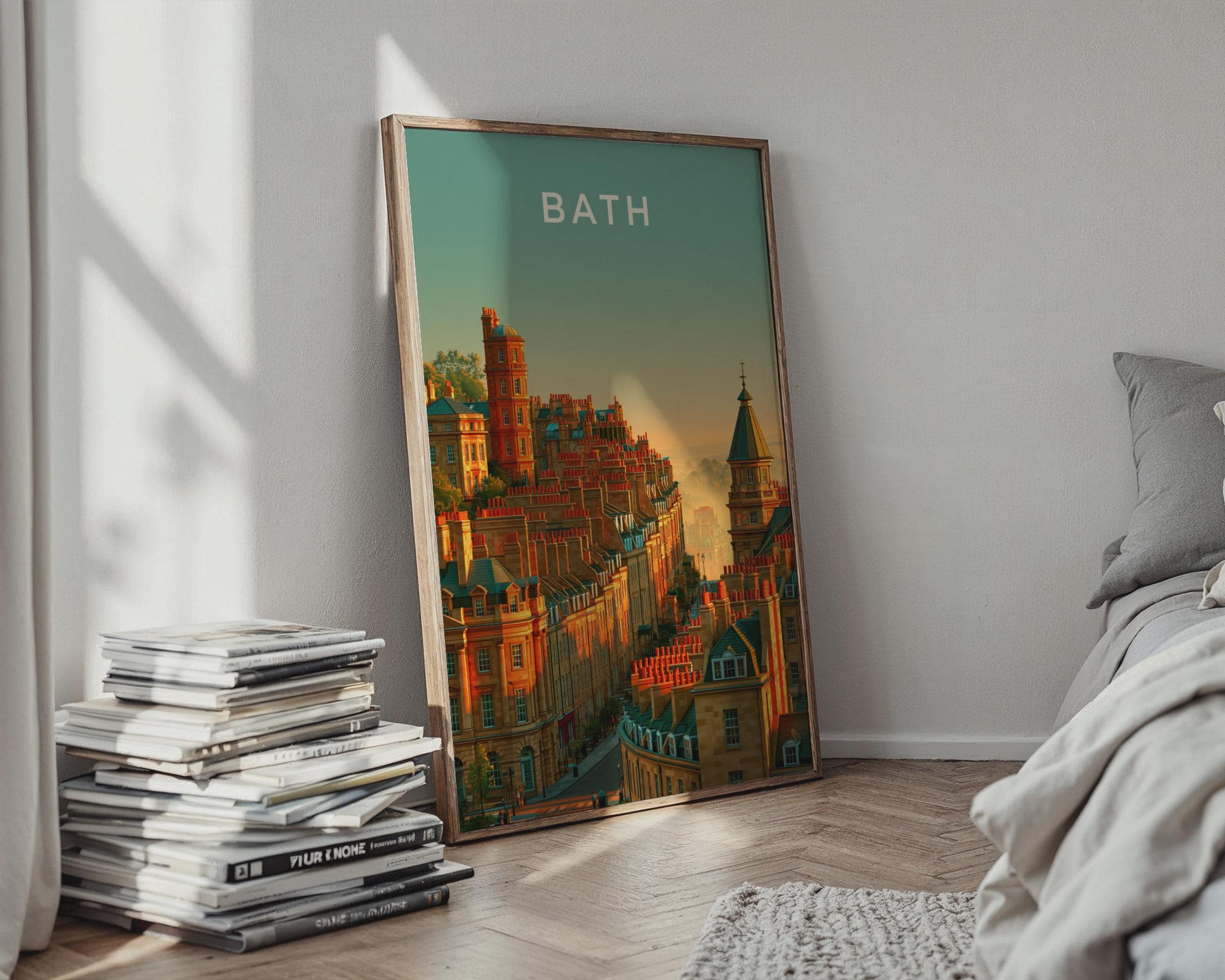 Bath Architecture Poster Cityscape Wall Art UK Travel Decor - Travel Wall Art